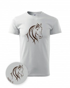 Poháry.com® Tričko s koněm 005 bílé XXL dámské