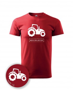 Poháry.com® Tričko s traktorem 013 červené XXL dámské