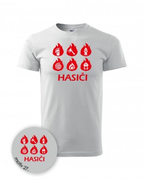 Poháry.com® Hasičské tričko 027 bílé XS pánské