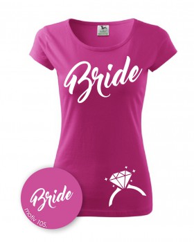 Poháry.com® Svatební tričko pro nevěstu 105 růžové M dámské