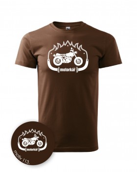 Poháry.com® Tričko pro motorkáře 113 hnědé S pánské