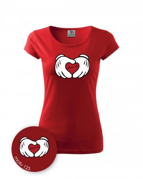 Poháry.com® Tričko srdce 123 červené S dámské