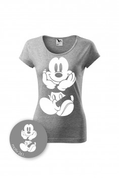 Poháry.com® Tričko Mickey Mouse 261 šedé S dámské