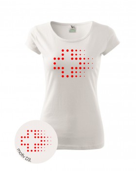 Poháry.com® Tričko pro zdravotní sestřičku D3 bílé/červ