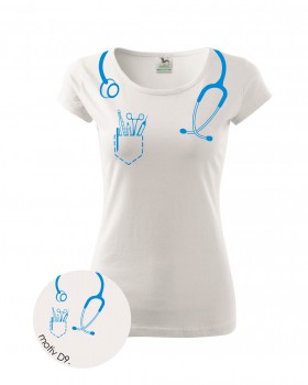 Poháry.com® Tričko pro zdravotní sestřičku D9 bílé S dámské