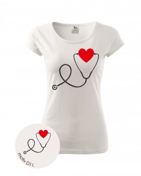 Poháry.com® Tričko zdravotní sestřička D11 bílé L dámské