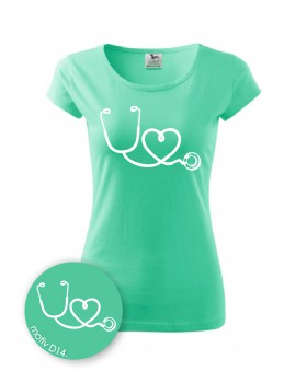 Poháry.com® Tričko pro zdravotní sestřičku D14 mátové M dámské