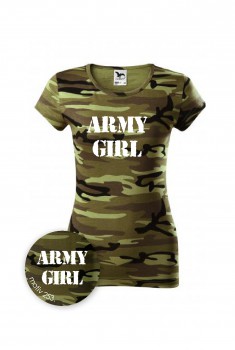 Poháry.com® Tričko Army Girl Camouflage Green 253 S dámské